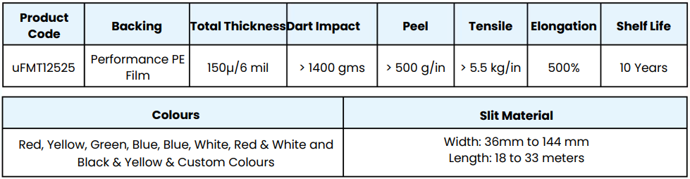 Ultra Floor Marking Tape - Technical Specifications